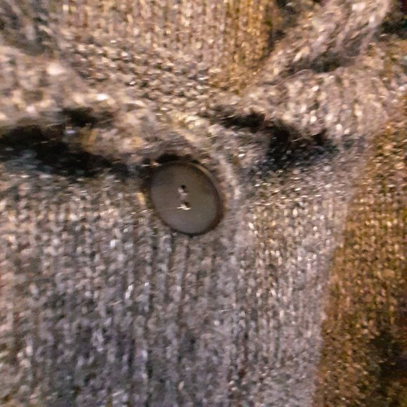 Deluxe Knit Bum Warming High Neck BACCI Charcoal grey cardigan cable knit Sz M - Picture 6 of 9